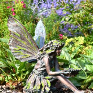 Fairy Sitting (Flocked with Grass)