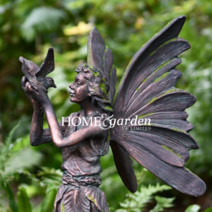 Fairy with Bird (Flocked with Grass)