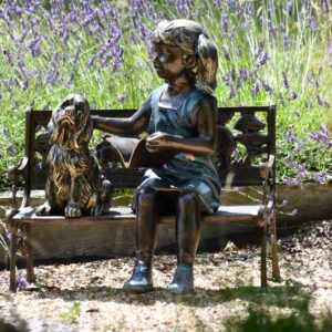 Girl on Bench (with dog)